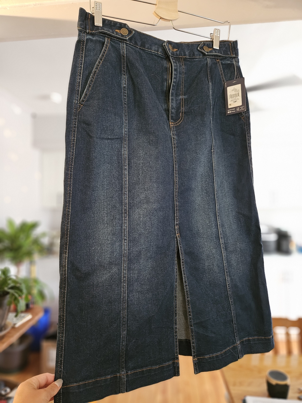 Dark Blue Denim Skirt-Style Jeans